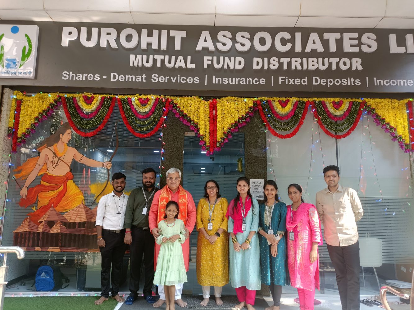 Purohit Associates LLP festive team photo outside the office